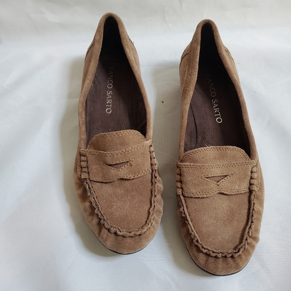Franco Sarto Shoes - Franco Sarto | Arlie Suede Leather Brown Loafers (7)